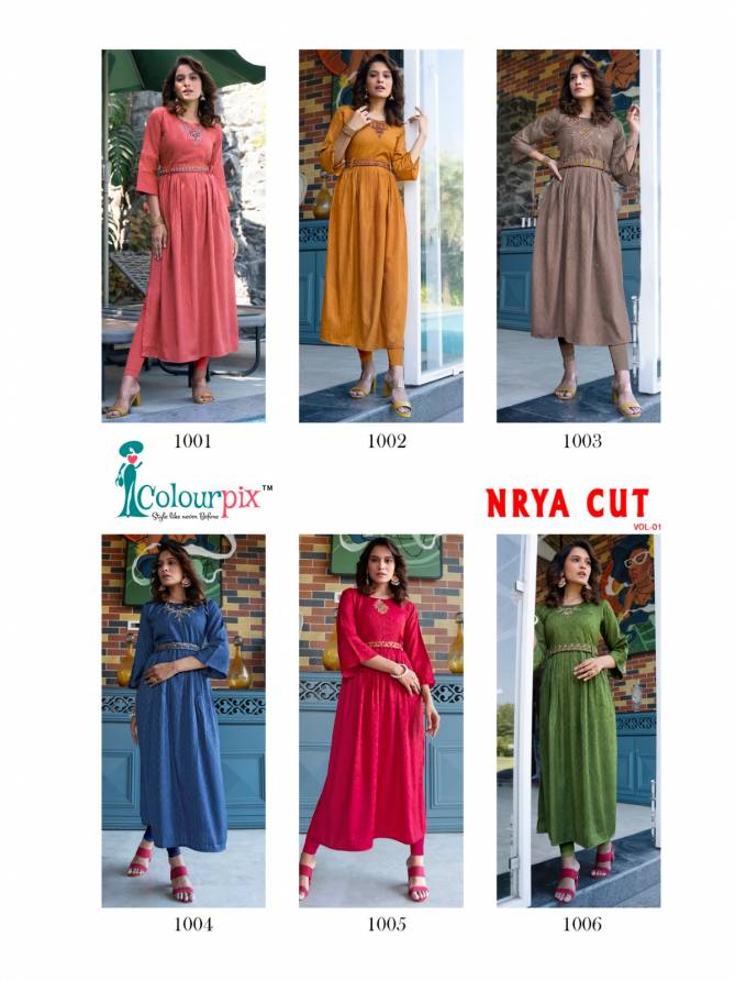 Nayra Cut Vol 1 By Colourpix 1001-1006 Party Wear Kurtis Catalog